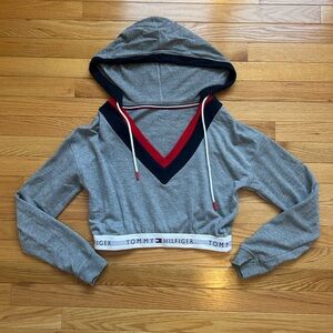 Tommy Hilfiger Gray Cropped Hoodie